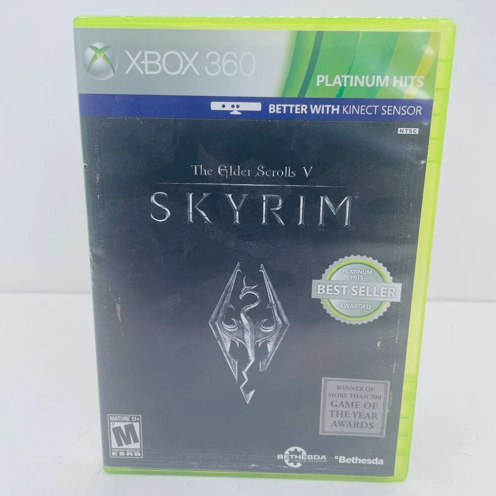 The Elder Scrolls V 5: Skyrim Platinum Hits (Xbox 360, 2011) Complete W/ Manual